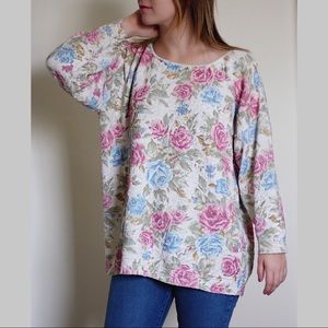 Vintage Oversized Floral Sweater